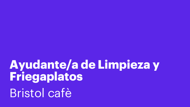 Ayudante/a de Limpieza y Friegaplatos