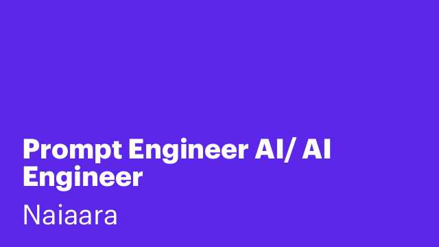 Prompt Engineer AI/ AI Engineer