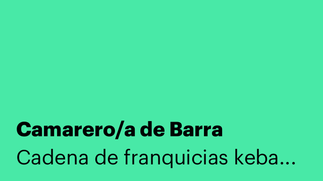 Camarero/a de Barra