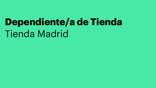 Dependiente/a de Tienda
