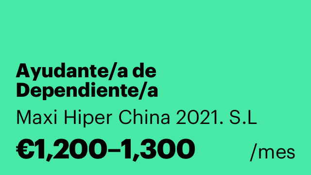 Ayudante/a de Dependiente/a