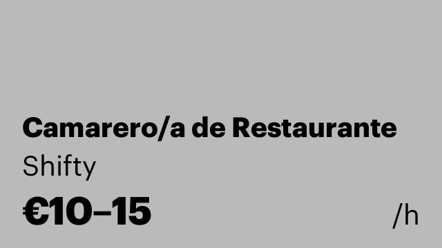 Camarero/a de Restaurante