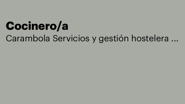 Cocinero/a