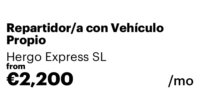 Repartidor/a con Vehículo Propio