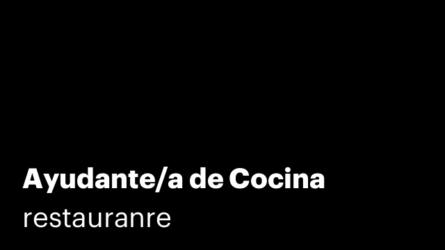 Ayudante/a de Cocina