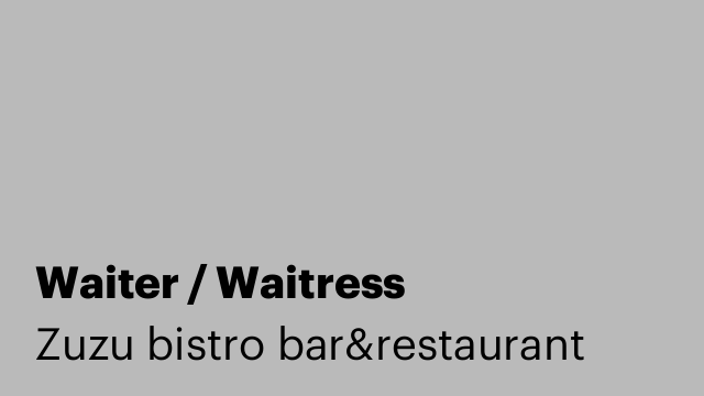 Waiter / Waitress
