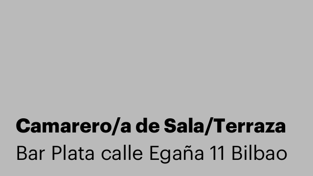 Camarero/a de Sala/Terraza