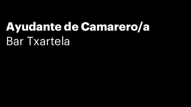 Ayudante de Camarero/a