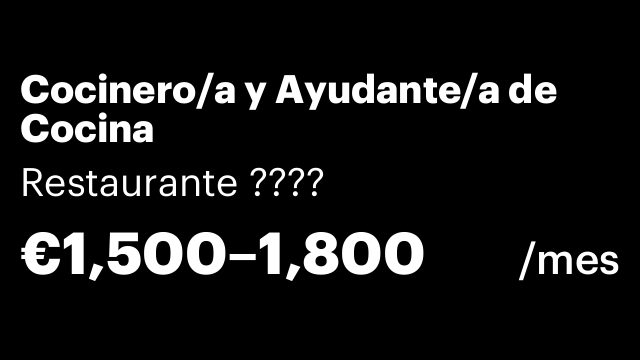 Cocinero/a y Ayudante/a de Cocina
