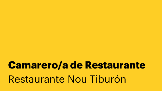 Camarero/a de Restaurante