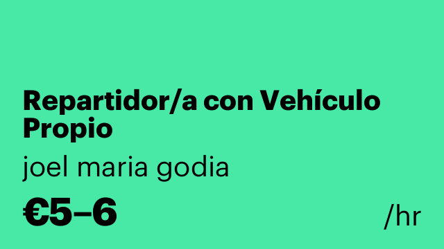 Repartidor/a con Vehículo Propio