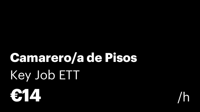 Camarero/a de Pisos