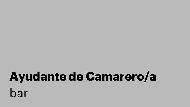 Ayudante de Camarero/a