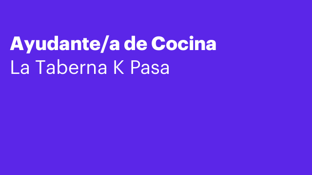 Ayudante/a de Cocina