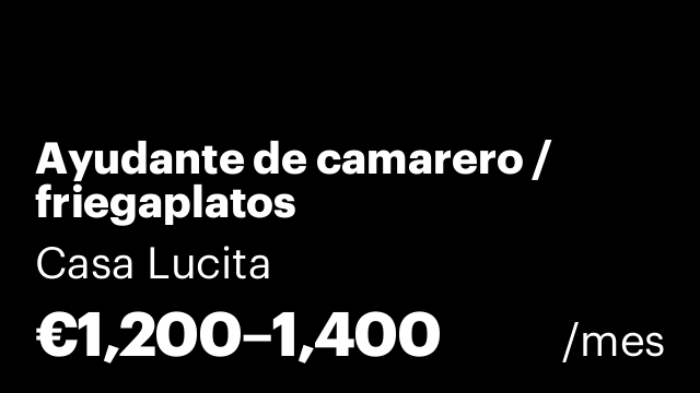 Ayudante de camarero / friegaplatos