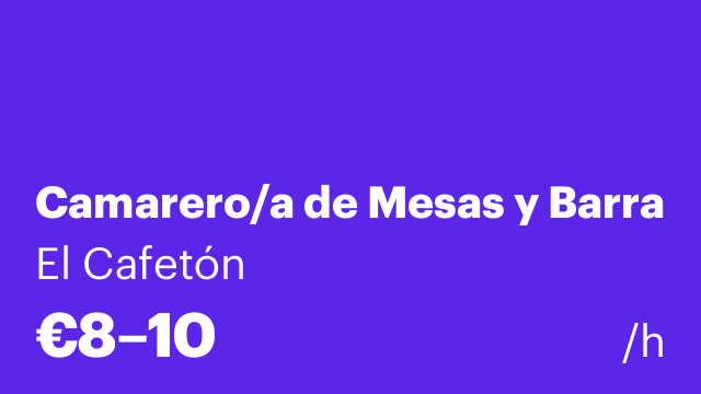 Camarero/a de Mesas y Barra