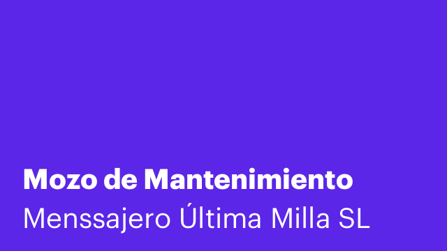 Mozo de Mantenimiento
