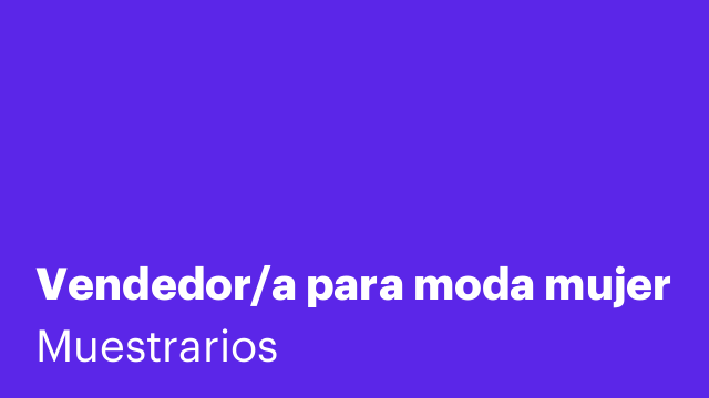 Vendedor/a para moda mujer