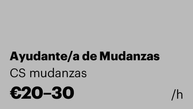 Ayudante/a de Mudanzas