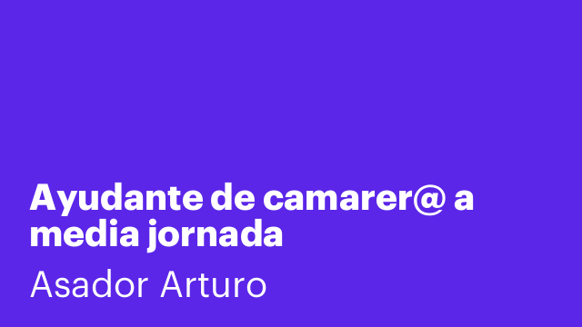 Ayudante de camarer@ a media jornada