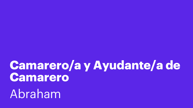 Camarero/a y Ayudante/a de Camarero