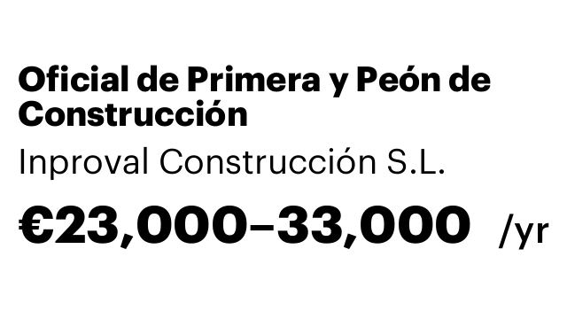Oficial de Primera y Peón de Construcción