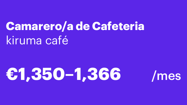 Camarero/a de Cafeteria