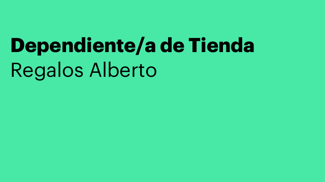 Dependiente/a de Tienda