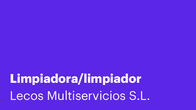 Limpiadora/limpiador