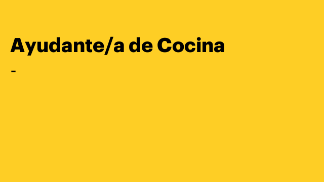 Ayudante/a de Cocina