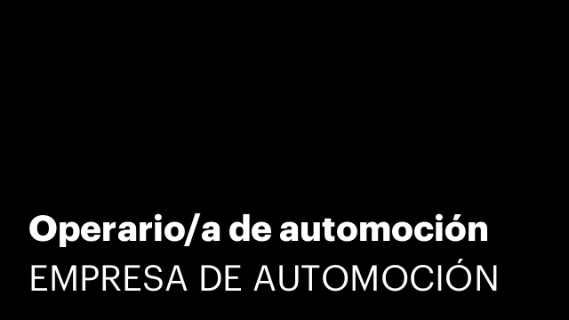Operario/a de automoción
