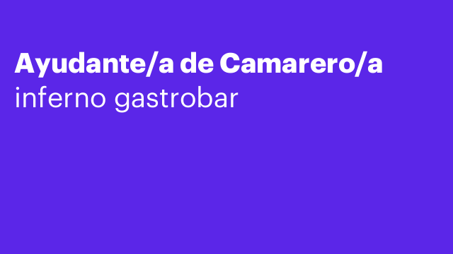 Ayudante/a de Camarero/a