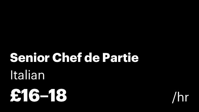 Senior Chef de Partie