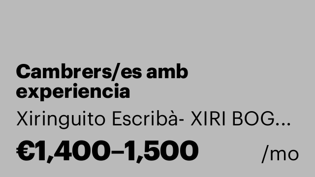 Cambrers/es amb experiencia