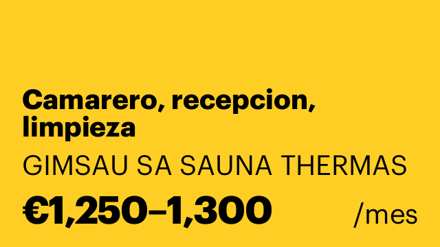 Camarero, recepcion, limpieza