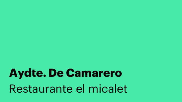 Aydte. De Camarero