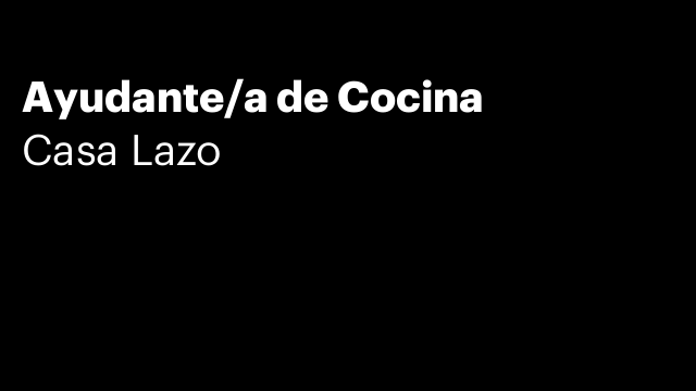 Ayudante/a de Cocina
