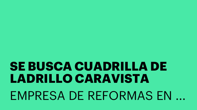 SE BUSCA CUADRILLA DE LADRILLO CARAVISTA