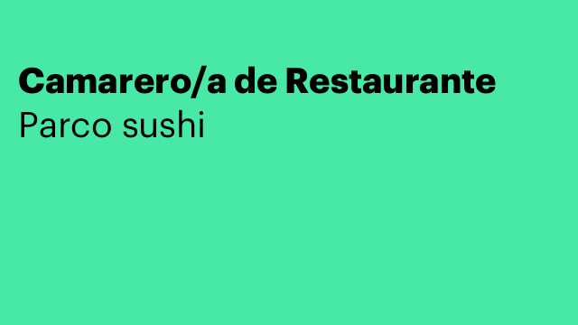 Camarero/a de Restaurante