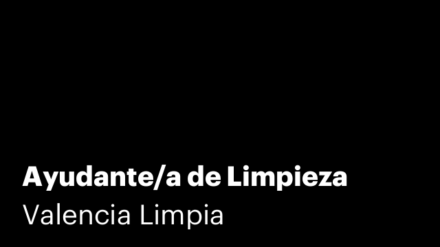 Ayudante/a de Limpieza