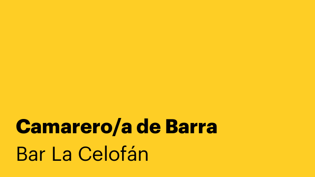 Camarero/a de Barra