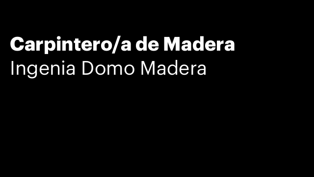 Carpintero/a de Madera
