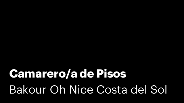 Camarero/a de Pisos