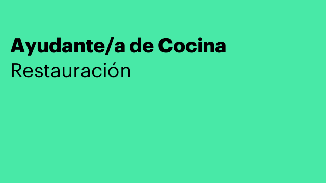 Ayudante/a de Cocina