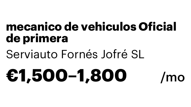 mecanico de vehiculos Oficial de primera