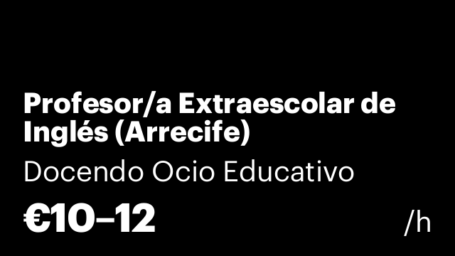 Profesor/a Extraescolar de Inglés (Arrecife)