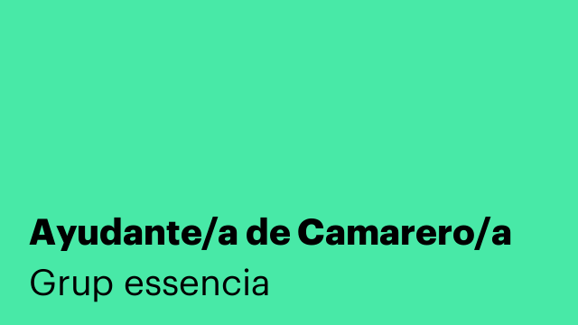 Ayudante/a de Camarero/a