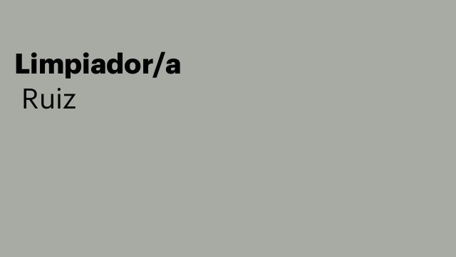 Limpiador/a