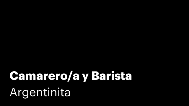 Camarero/a y Barista