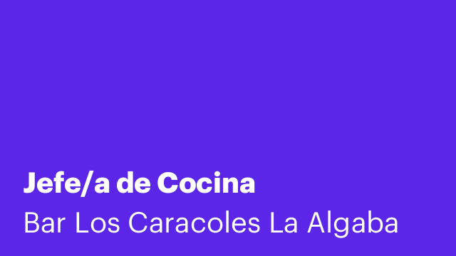 Jefe/a de Cocina
